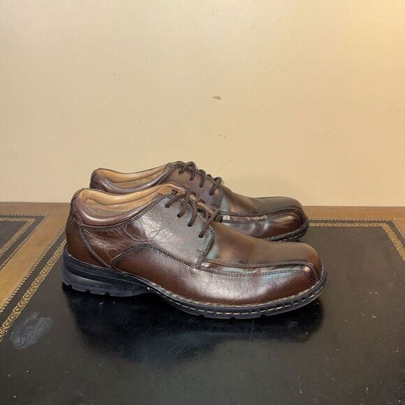 Dockers Pro Style Brown Leather Box Toe Dress Shoes Men Size 10.5 - Picture 1 of 5